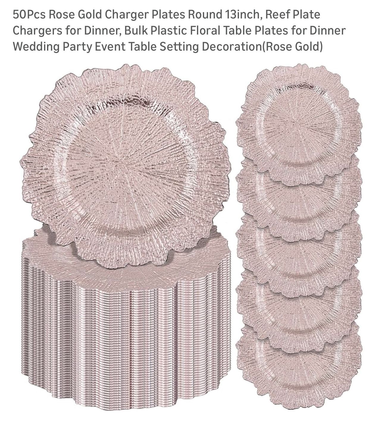 Rose gold chargers-50 Count
