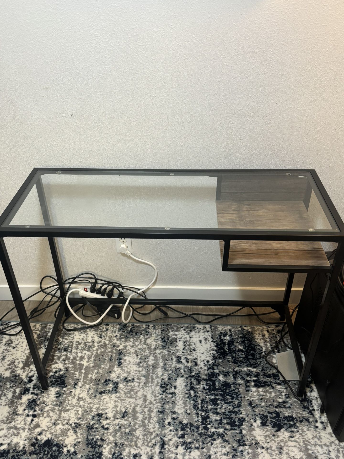 Black Metal And Glass Desk