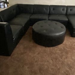Like New Leather Sectional