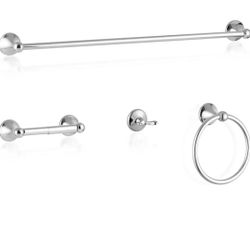 Chrome 4 Piece Bathroom Hardware Set