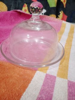 Clear Glass Cheese Dome & Serving Plate