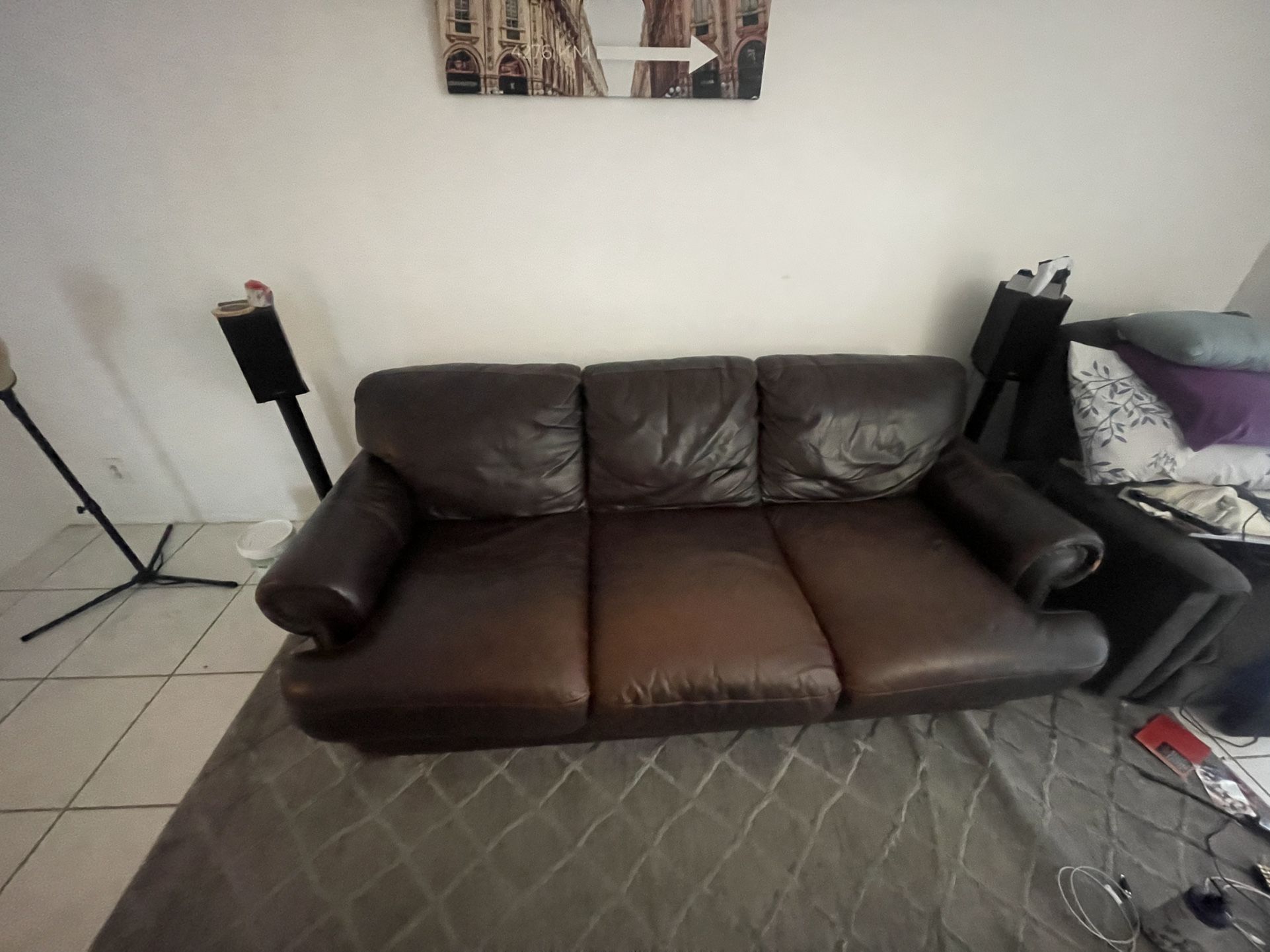 Brown Leather Couch