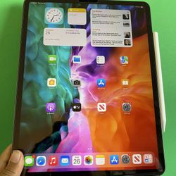 1TB / 1024GB Apple IPad Pro 12.9” 4th Generation (2020 Model/ Face ID/Liquid Retina ) with pen, keyboard & Accessories(Apple pencil supported)