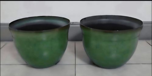 PAIR of 12" (Diameter) Green Resin Planters (2 for $30) @ Lasting Creations