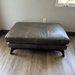 Living Spaces Leather Ottoman 