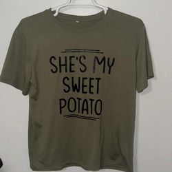 NWOT Olive Green Graphic T-Shirt She’s my sweet potato