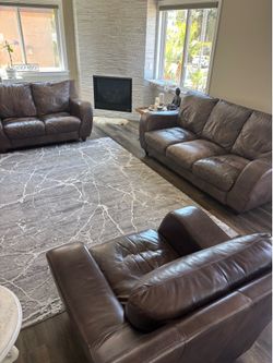 Leather sofa set