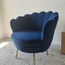 Accent Chair -Navy Blue And Gold