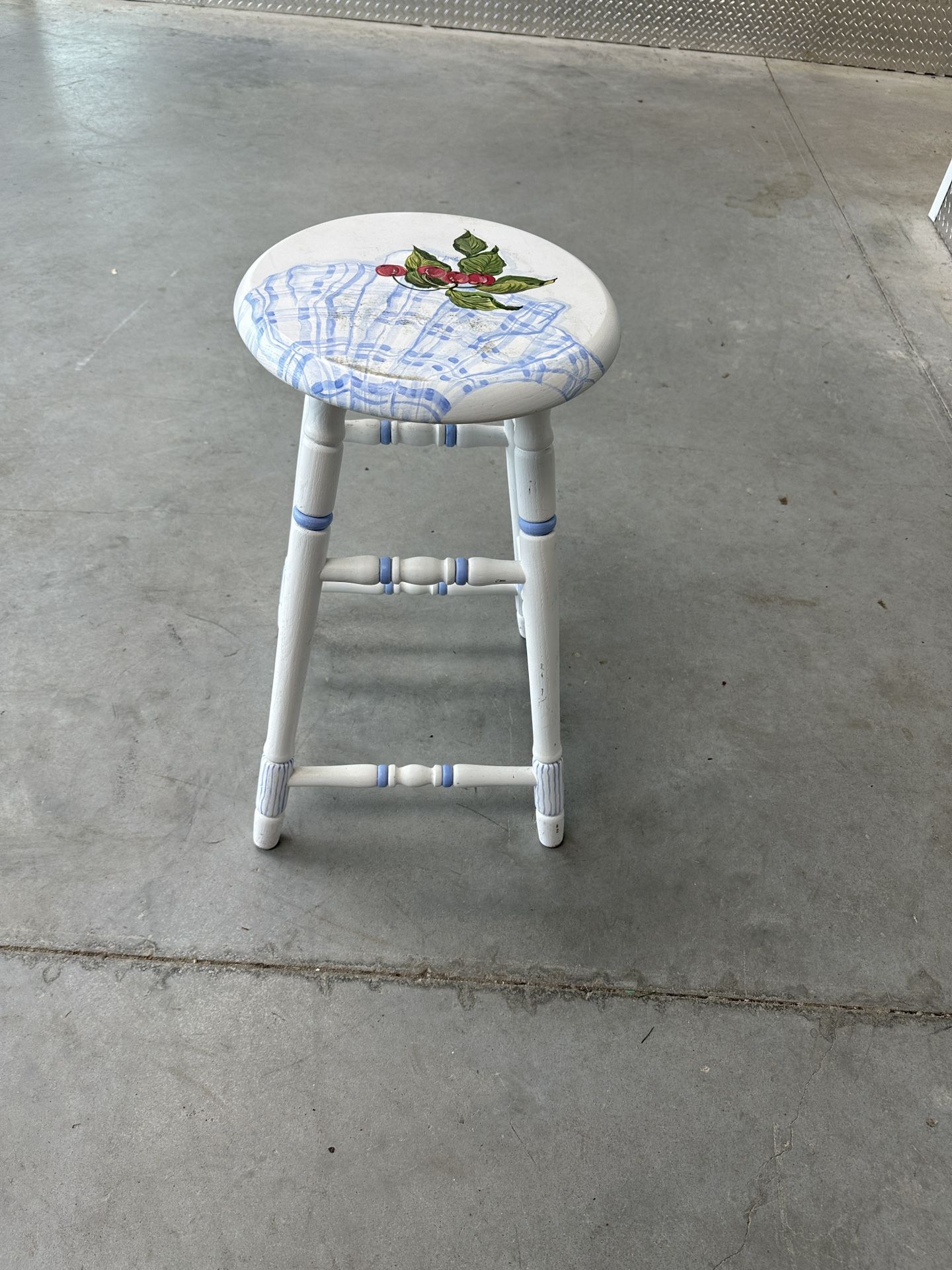Wooden White Painted Stool
