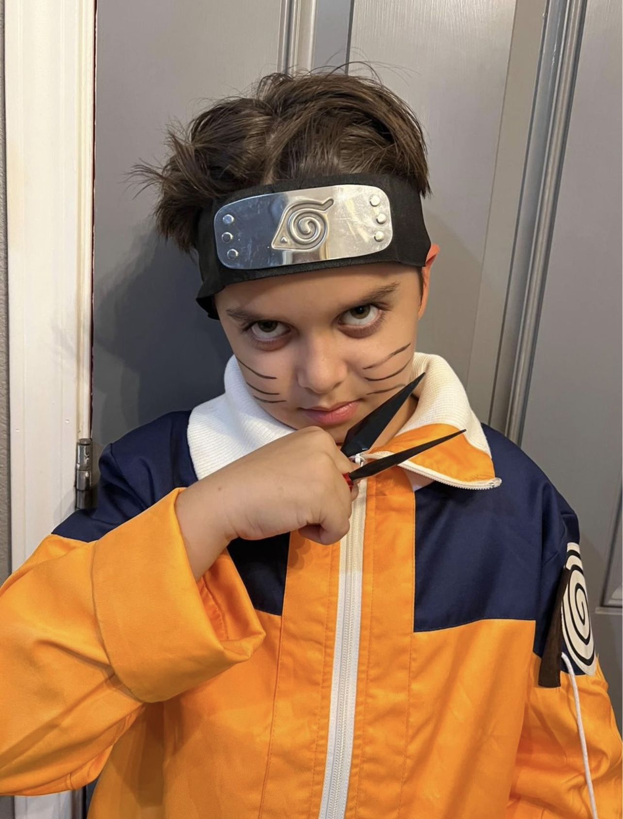Naruto Boy Costume Cosplay Set 10-12, M L With Accessories