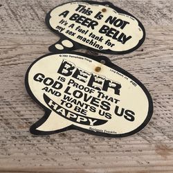 Vintage Beer Advertisements Funny Signs Suction cups Refrigerator Decor Collectable