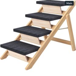 Pet Stairs/Steps, Large Dogs Steps for High Beds, Sofa, Couch, Car, 2-in-1 Folda