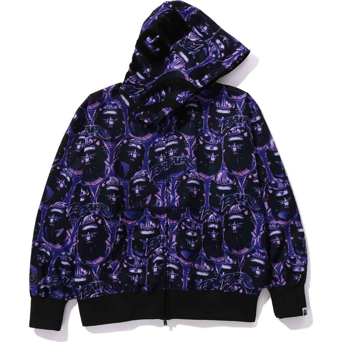 APE HEAD GRAFFITI SHARK FULL ZIP HOODIE RELAXED FIT MENS XL