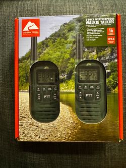 Ozark IPX4 Weatherproof 22-Channel Two-Way Walkie Talkies 2-pk
