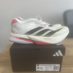 adidas Adizero Boston 13 Men's Sneakers White/Black/Red, Size 9.5, JS4932