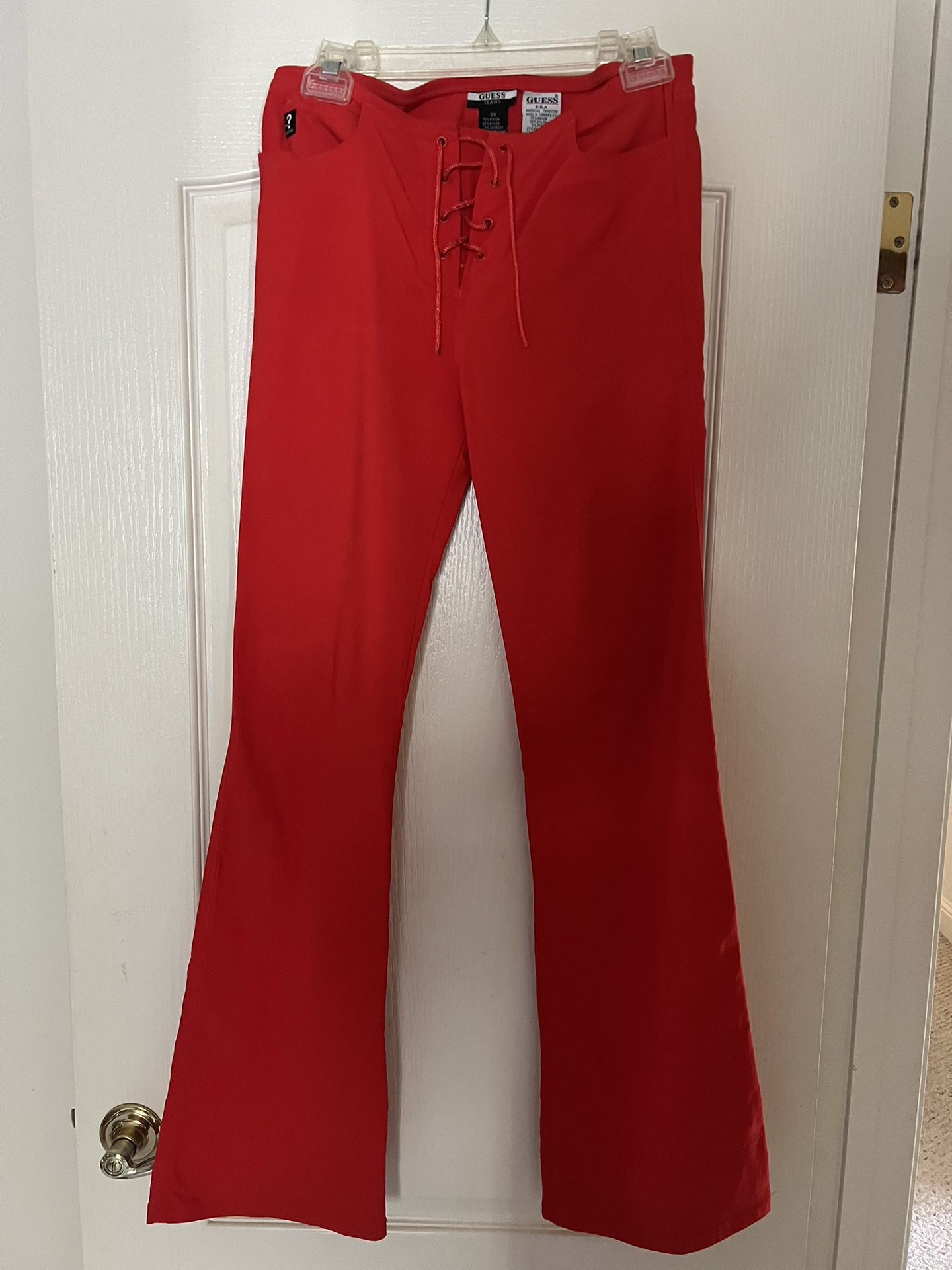 Vintage Guess Lace Up Red Pants