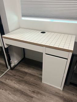 IKEA White Desk with Cable Hole