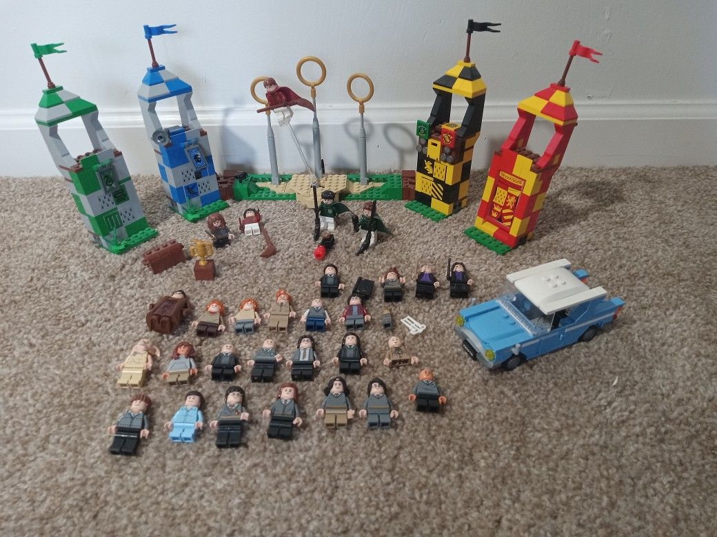 Lego Harry Potter Lot Quidditch Match + Ford Anglia
