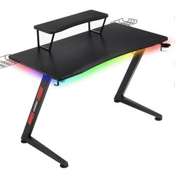 Curved Desk With LED Lights