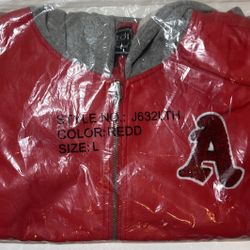 Kids Faux Leather Hoodie Jacket, Letter A, Brand New