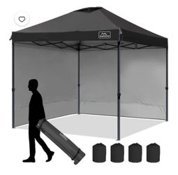 10x10 Pop-Up Canopy Tent, Waterproof, Portable Shade with Side Walls, Adjustable Instant Outdoor Shelter for Camping, Backyard, and Events, Black