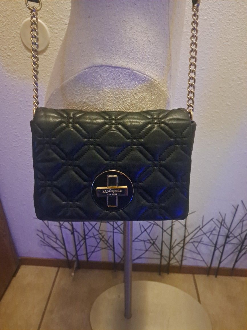 Kate Spade New York,Astro Court Naomi ,Quilted Leather Black ,Over The Shoulder Purse. Pre-Owned  In Nice Shape,,Non Smoking Home.$30.