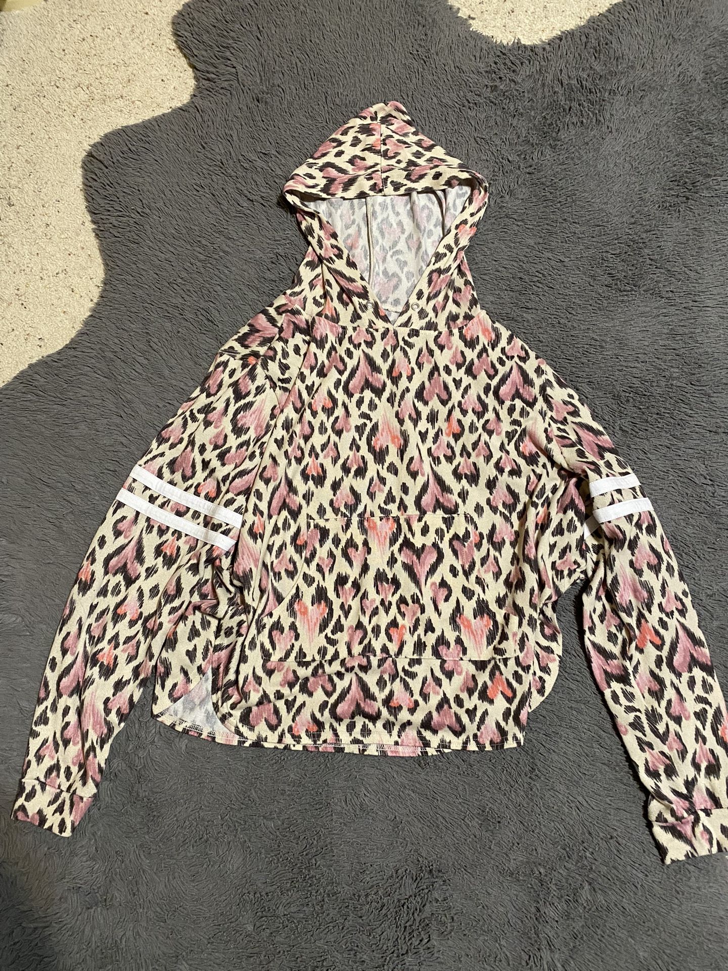 Joe Boxer Women’s Pink Leopard Print Hoodie