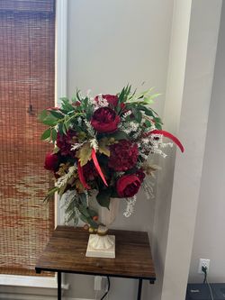 Floral Arrangement - Red, White, Green,  & Gold