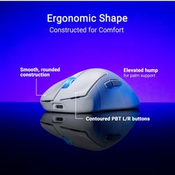 ASUS ROG Keris II Ace Wireless Gaming Mouse, 54g Lightweight, AimPoint Pro 42K Optical Sensor, Optical Micro Switches, SpeedNova Wireless, ROG Polling