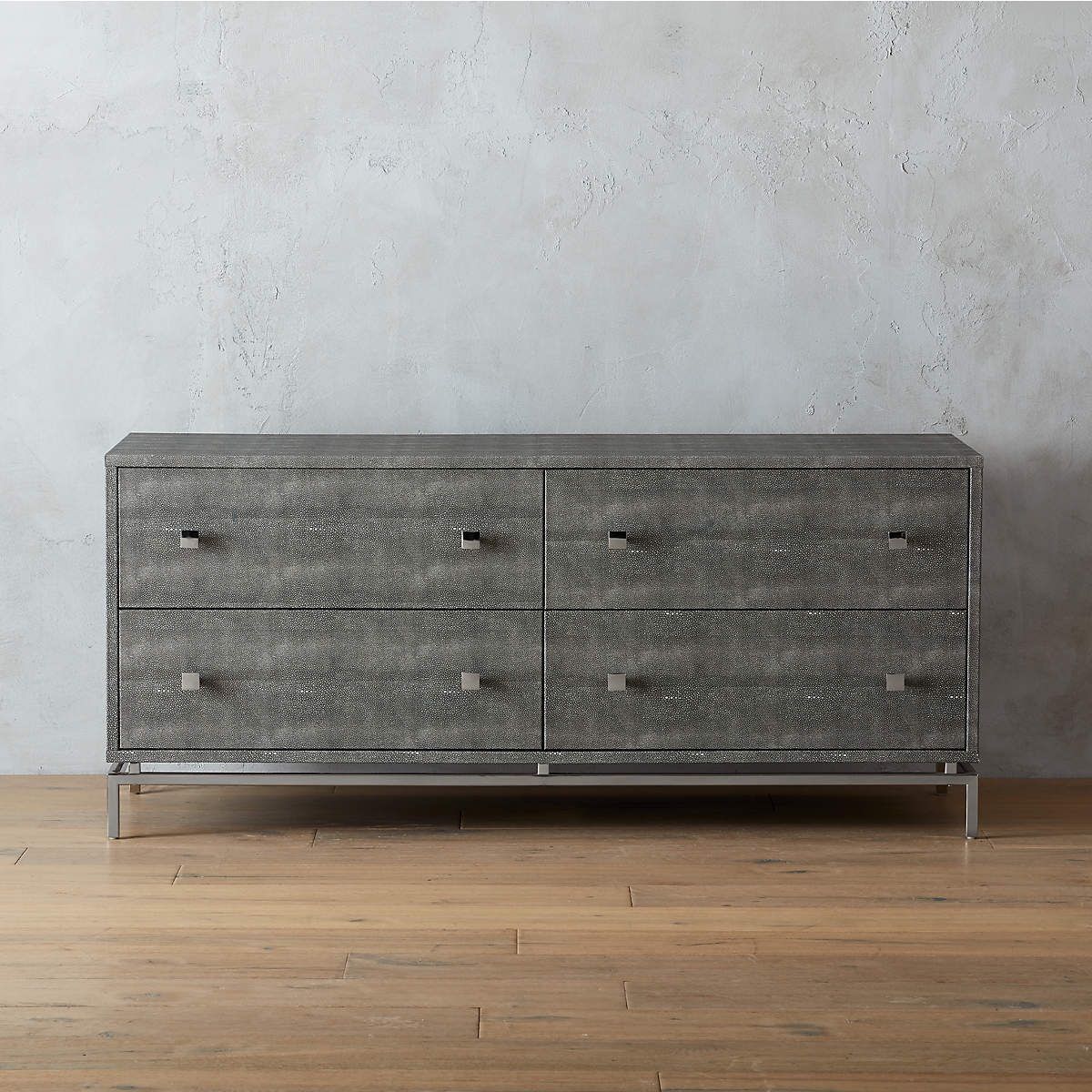 CB2 Shagreen Embossed Low Dresser