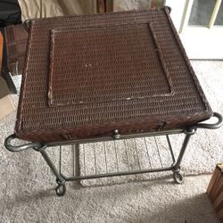 Wicker And Metal Table