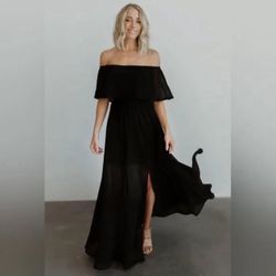 Baltic Born Victoria Black Off Shoulder Maxi Dress - XXXLarge
