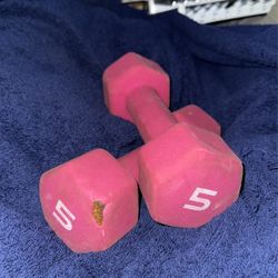 Pink 5 lb weights