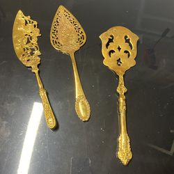 Brass Dessert Servers, 2 Pieces Were Never Used 