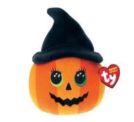 Ty Squishy Beanies Pumpkin Witch New