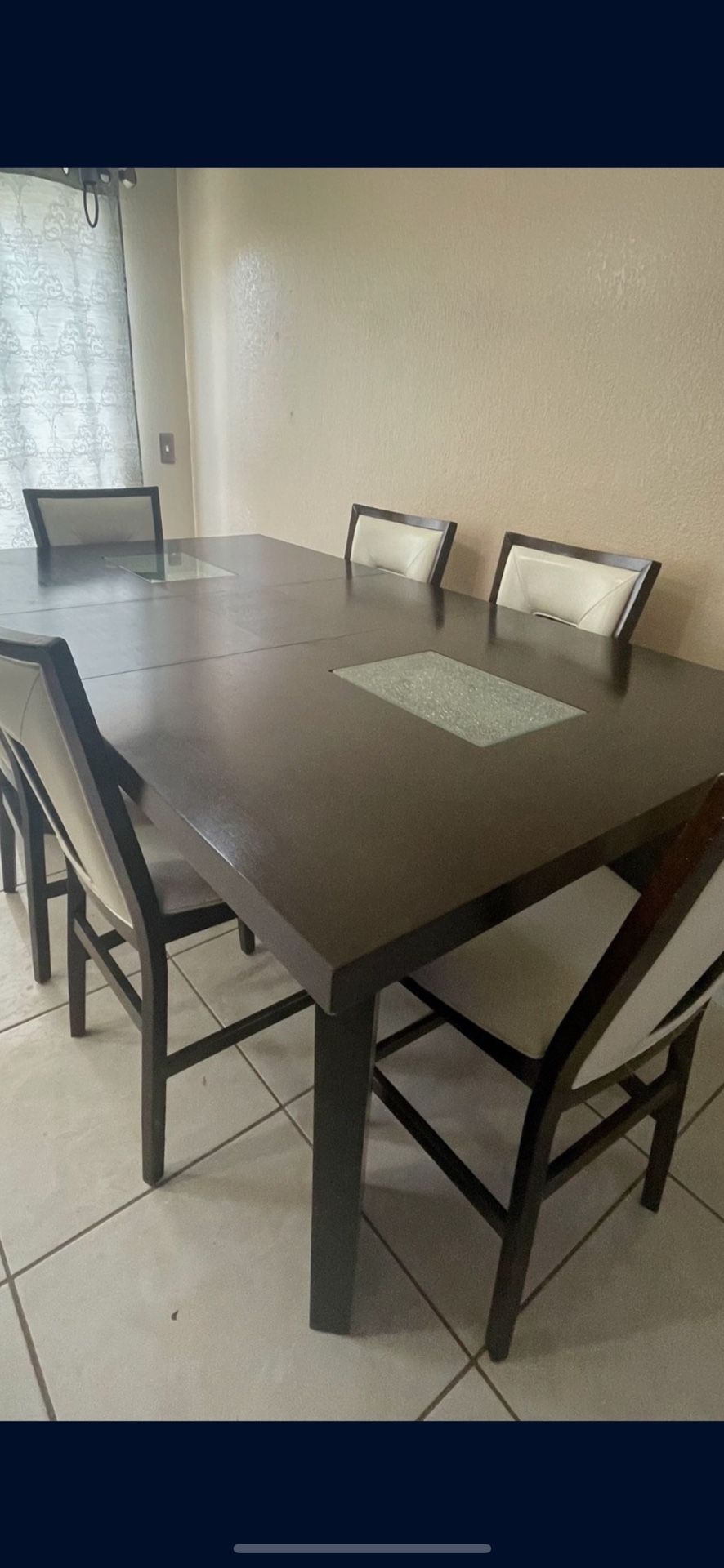 Dining room table with six chairs