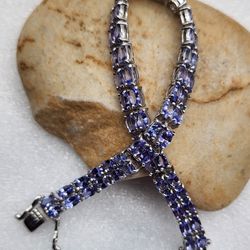 Tanzanite Double Row.  Bracelet.  