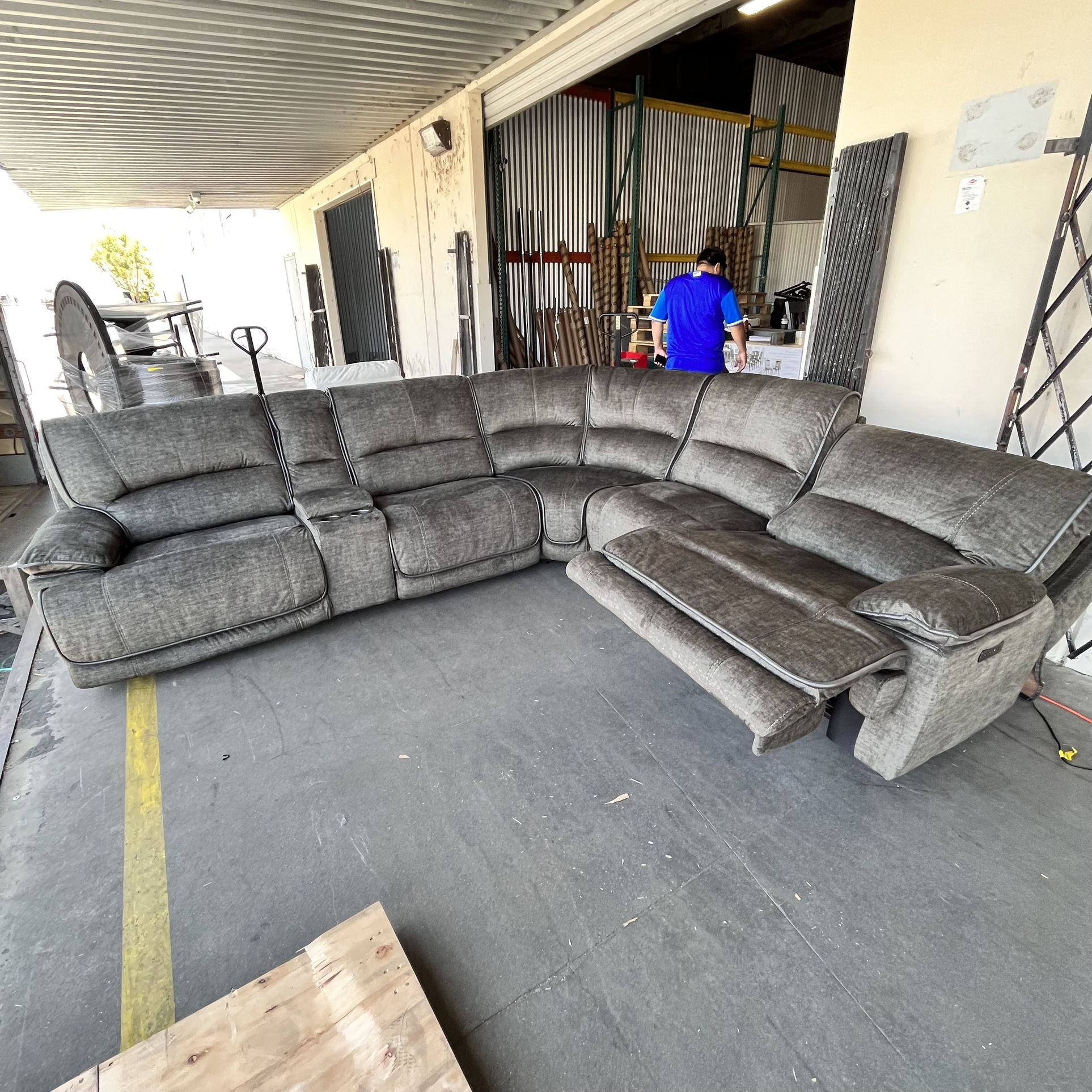Redding 6-piece Fabric Power Reclining Sectional with Power Headrest