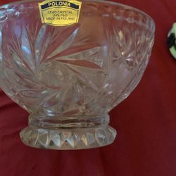 Vintage Polonia Crystal Candy Dish 
