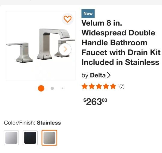 Delta Faucet Velum Curved Spout Widespread Bathroom Faucet 3 Hole, Brushed Nickel Bathroom Sink Faucet, 2 Handle Bathroom Faucet
