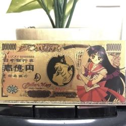 24k Gold Plated Sailor Mars Sailor Moon Banknote