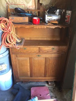 Antique Oak Hanging Desk