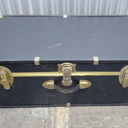 Seward Black Trunk Storage Chest - 30" x 16" x 12.5"