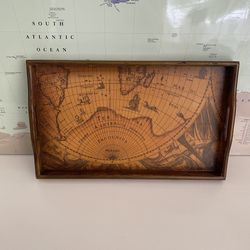 Old World Map Decorative Serving Tray