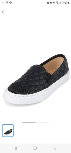 Girls Glitter Quilted Slip-On Sneaker