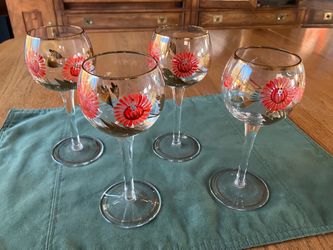 Vintage Romania hand painted stemware