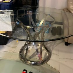 Chintaly Janet Clear Round Dining Table