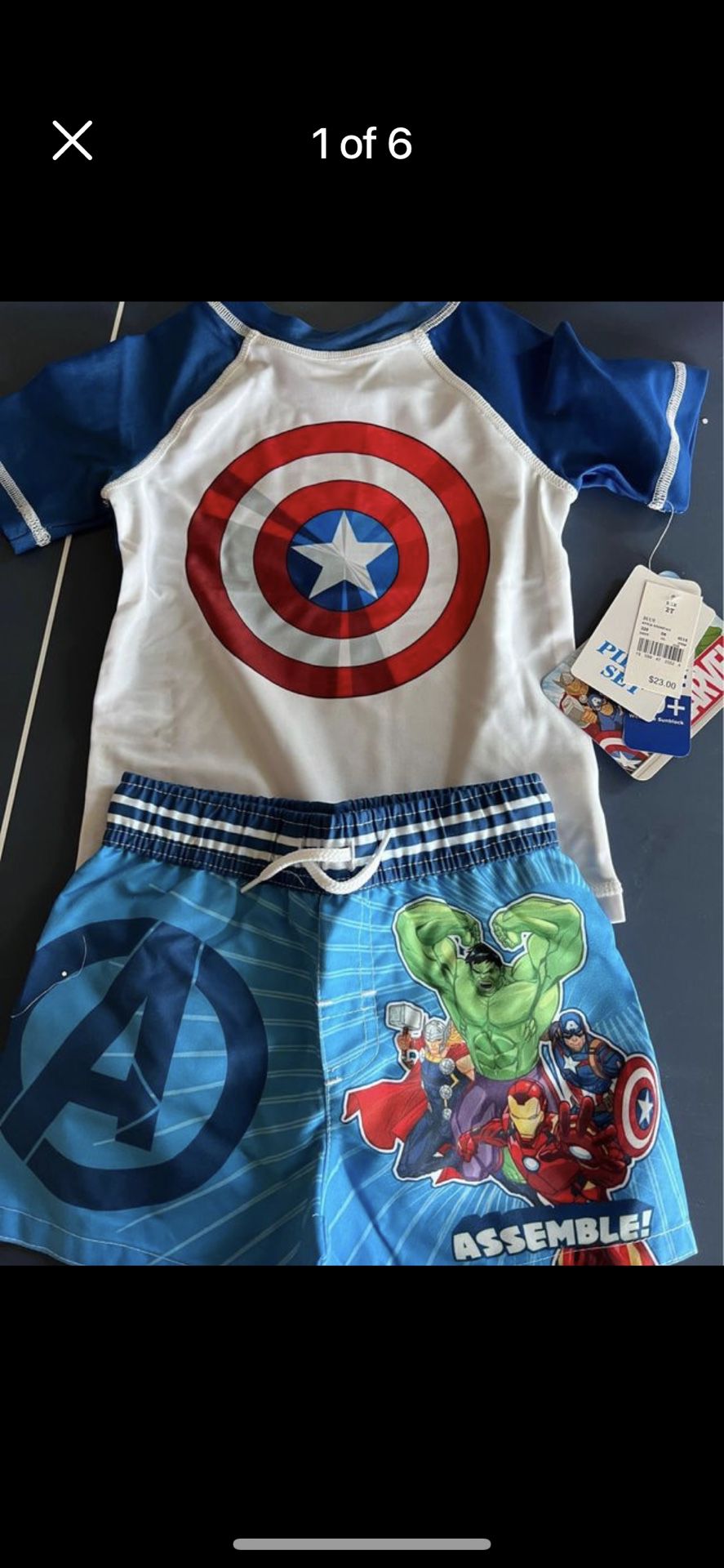 Captain America 🇺🇸 Swimming Suits For Kids. New. 
