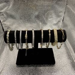 Fashion Bracelet/Bangle Bracelet/Nugget Bracelet/ Paper Clip Bracelet White/Yellow Gold