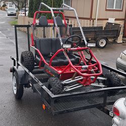 Go kart Intruder II 212cc with utility trailer